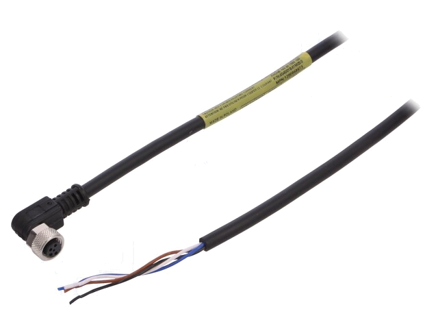 Connector: M8; vrouwelijk; PIN: 4; hoek van 90 °; met kabel; 3A Connector: M8; vrouwelijk; PIN: 4; hoek van 90 °; met kabel; 3A